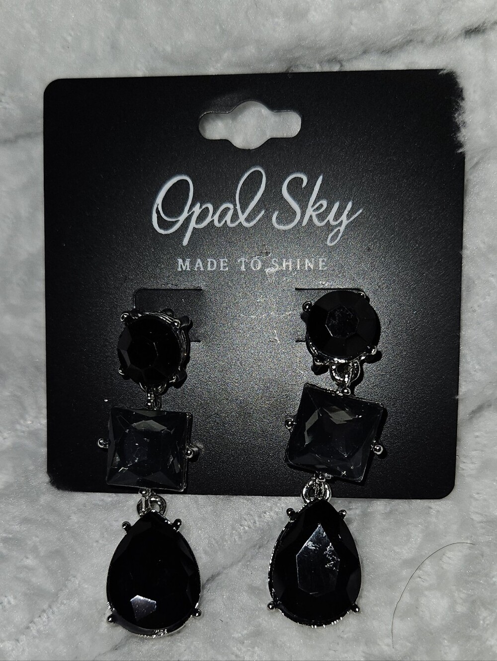New Opal Sky "Made to Shine" Geometric Triple-Drop Fashion Earrings
